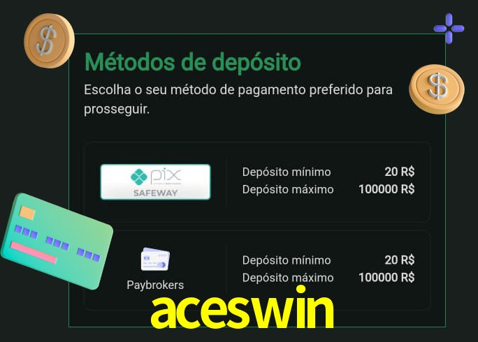 O cassino aceswin oferece uma grande variedade de métodos de pagamento